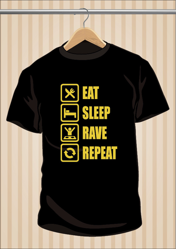 Eat Sleep Rave Repeat T-Shirt | UppStudio