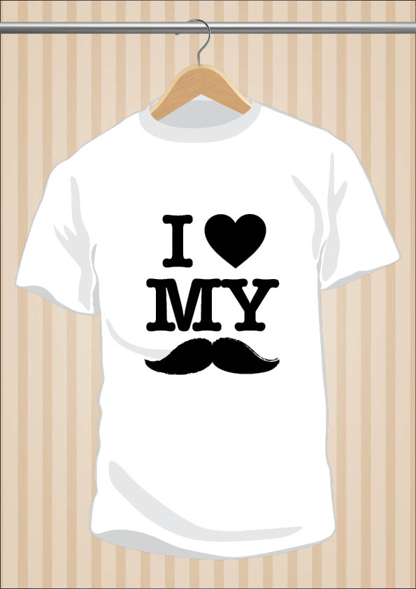I Love My Moustache T-Shirt Hipster | UppStudio