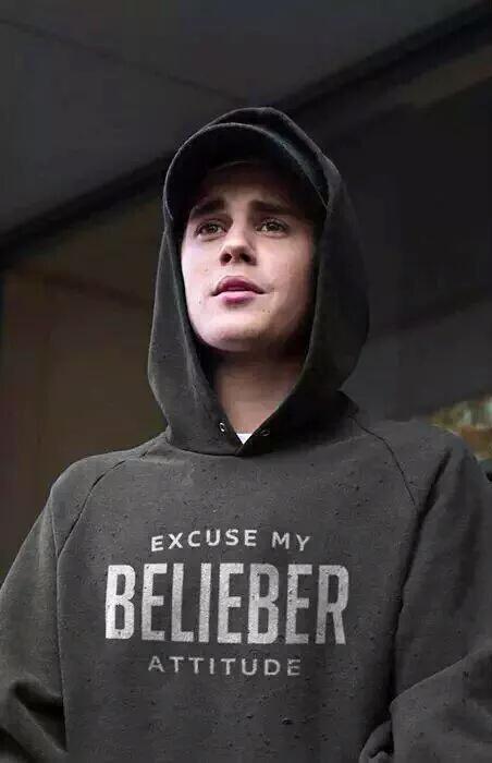 Justin Bieber Excuse My Belieber Attitude Hoodie | UppStudio